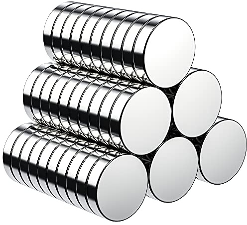 BUSATIA Magneti Rotondi 60 Pezzi, 10x2mm Potenti Magneti Calamite da Frigo Piccoli & Rotondi, Calamite per Lavagne Frigo, Lavagne Nere, Mappe, ecc. - Con Scatola per Stoccaggio Gratuita