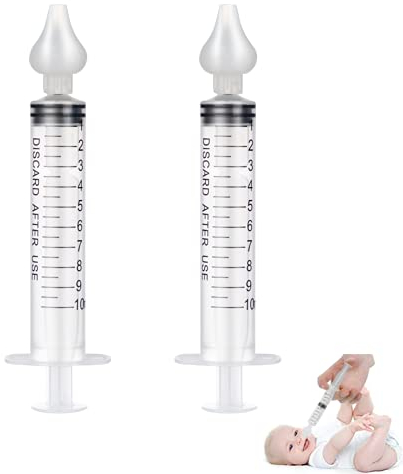 2 Pcs Aspirador Nasal, 10 ml Limpiador de Irrigador Nasal, Limpiador de Nariz Portátil para Bebés, Reutilizable de Aspirador Nasal de Silicone, Utilizado para Bebés y Recién Nacidos