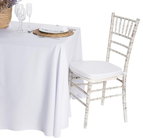 Solycarpa Mantel Mesa Rectangular Blanco Grande de Tela (Medida Mesa 180x74), Profesional, para Hogar, Catering, Restaurante, Hostelería y Boda. Antiarrugas, Fácil de Lavar.