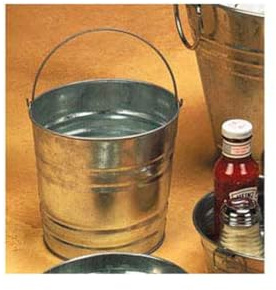 American Metalcraft PTUB87 Natural Galvanized Steel Pail with Handle - 1.16 Gallon, 8 Inch Diameter - Durable, Commercial Steel Construction - Classic Tabletop Serving Pail, Silver