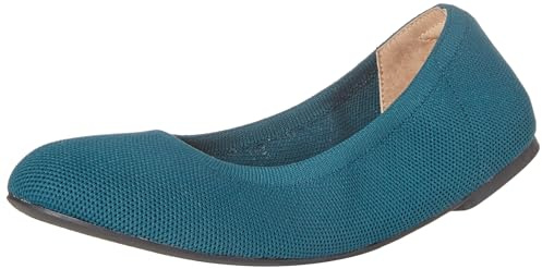 Amazon Essentials Women's Knit Ballet Flat, Dark Turquoise, 13 UK Wide
