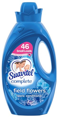 Suavitel Complete Liquid Fabric Softener with Stain Shield Technology, Field Flowers, 46 oz
