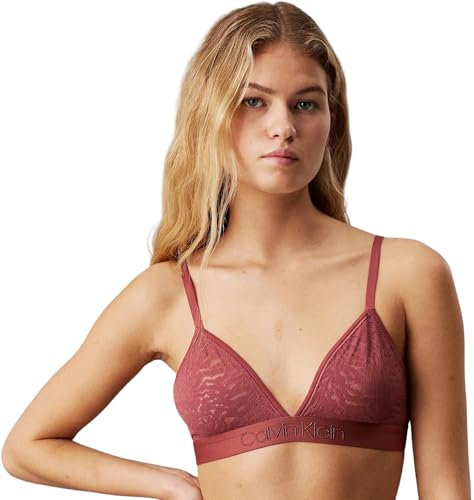 Calvin Klein Women’s Unlined Triangle Stretch Bralette, Red (Apple Butter), S
