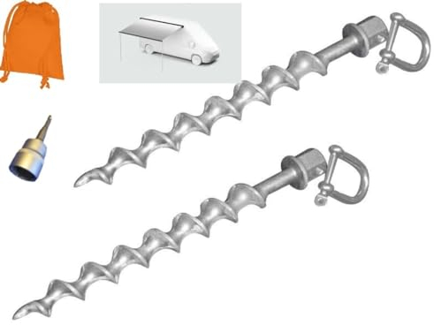 STABIELO 2 X ALU Hering + NUSSADAPTER - WURMIGEWINDE - SCHRAUBHERINGE - AUCH für MARKISEN Befestigung