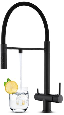 KEOKBON Rubinetto da cucina 3 in 1 Nero