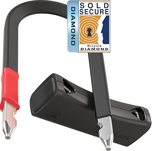 SeatyLock Mason Fahrrad Bügelschloss - Patentiertes Fahrradschloss mit Schlüssel für hohe Sicherheit gegen Bolzenschneider - Smart Bike Lock für e-Bike, e-Scooter und Roller (18 CM)