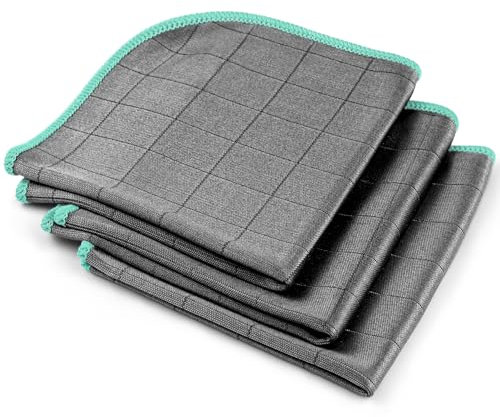 Airlab Panni Magic Microfibra Carbonio 400 GSM, Asciugamani Senza Aloni Catturapolvere Lucida Assorbenti, Strofinacci Pulire Vetri Pavimenti Bagno Casa Cucina Auto Moto, Stracci Pulizia Riutilizzabili