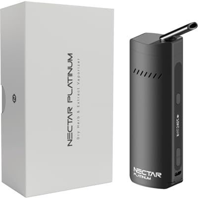 Nectar Platinum Dry Herb Vaporizer | Vaporiser for Herbs & Extracts with 3-Years Warranty | 10 Session Replaceable Battery, Isolated Airflow, Temperature Precision, High Exraction Yield