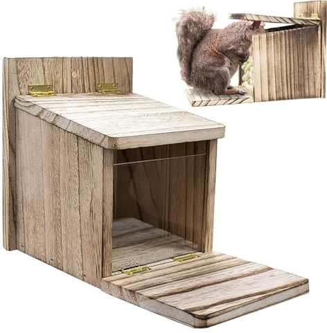 para Ardillas Listadas - Casa De Madera para Comida De Ardillas Listadas | Casa para De Patio - para Exterior Ventana Jardín Jardín Trasero Patio Árbol