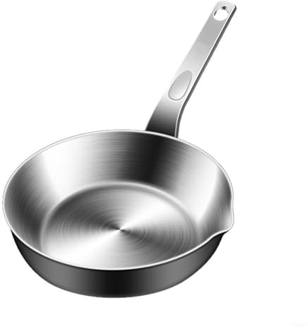 Mini sartén para huevos de acero inoxidable 316 con boquilla, sartén compacta para tortilla para porciones individuales, apta para cocinas de gas e inducción, para freír, derretir y calentar pequeñas