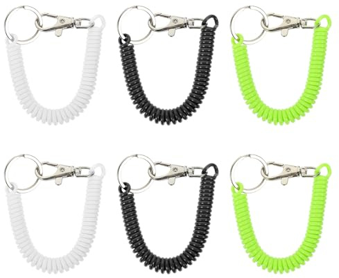 EPIGEIST Llaveros Retráctiles Bobina de Resorte Elástica, 6 Piezas Multicolor, Cuerda Elástica Resistente, para Hombre y Mujer, Uso Diario y Exterior, Paquete de Pulseras Color Aleatorio