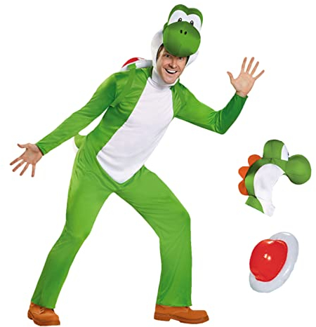DISGUISE DIS85170C Super Mario Yoshi kostym Deluxe Nintendo, Män, Tecknad, Grön, X-Large