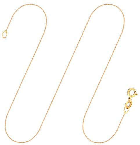 EDELIND Goldkette Damen 585 Echtgold - Ankerkette 0.8 mm Gelbgold 45cm - Feine Halskette mit Geschenkbox