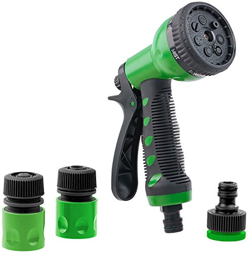 Royal Gardineer Gartenschlauch Zubehör: Gartenschlauch-Brausen-Set mit 9 Strahl-Einstellungen und 3 Adaptern (Spritzdüse, Handbrause für, Garten Bewässerung)