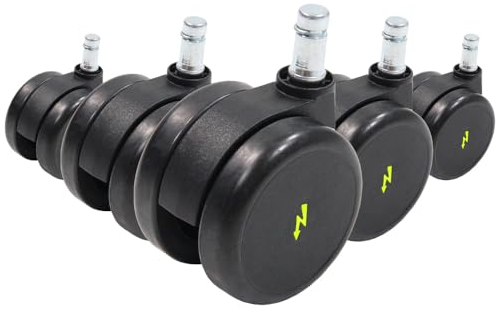 hjh OFFICE 619046 Ruedas para Sillas ROLO ESD 11x65 mm, Suelos duros, Eléctricamente Conductivas