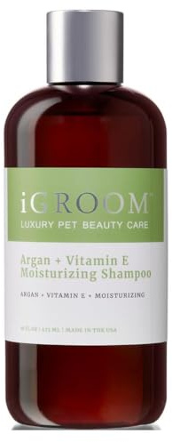 iGroom Argan+Vitamin E Dog Shampoo, Groom Like a Professional, Enhanced Cleaning Power, Recommended pH Balance, Made in USA, 473ml