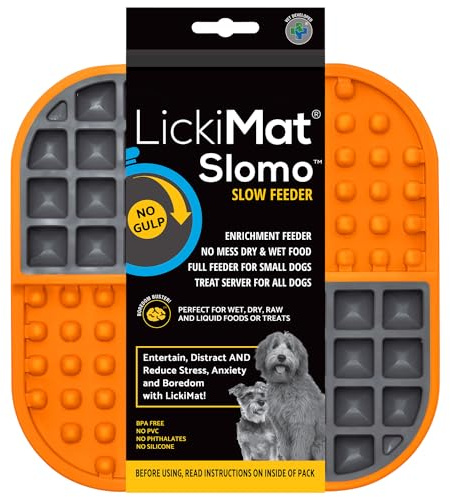 LickiMat Slomo - Tapete para lamer el aburrimiento y la ansiedad, perfecto para alimentos, golosinas, yogur o mantequilla de maní. Alternativa divertida a un cuenco para perros de alimentación lenta