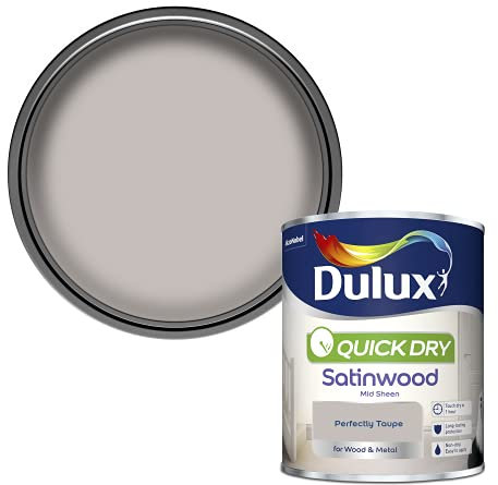 Dulux 5358153 Quick Dry Satinwood Paint - Perfectly Taupe - 750ML