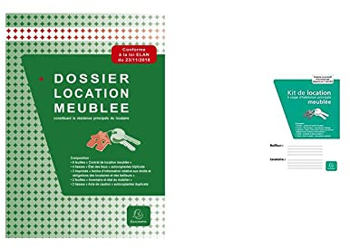 Exacompta 49E Dossier Location Meublée Propriétaire Louant Moins de 4 Logements & 62E Kit dossier pour bail location meublée