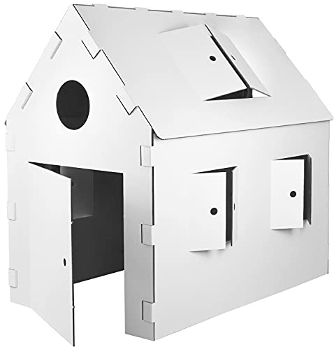 Kingpower Sélection Château de Chevalier Jouer Château Maison en Carton Maison de Jeu pour Enfants à Colorier, Modèle:Playhouse Blanche