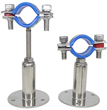 Lot de 2 colliers de serrage réglables en hauteur - Montage mural/plafond - Pour tubes de 25 mm à 27 mm - Support de tuyau robuste - Avec matériel de fixation