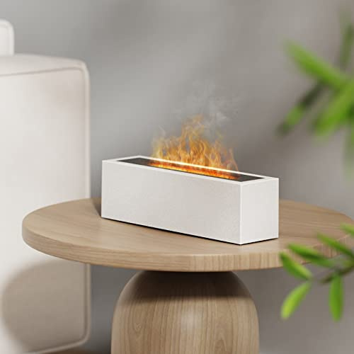 Umidificatore con Effetto Fiamma, Ankrs Diffusore di Oli Essenziali 200ML, 3 in 1 Diffusore con Effetto Fiamma, Diffusore di Aromi di Fuoco, Luce Regolabile, Spegnimento Automatico, Aromaterapia