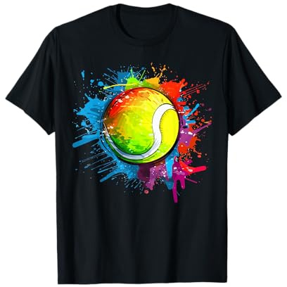 Palla da Tennis Splash Art Tennista Giocatore Tifoso Tennis Maglietta