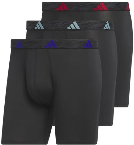 adidas - Calzoncillos Tipo Calzones de Microfibra para Hombre (3 Unidades), Negro/Team Royal Blue/Better Scarlet/M, XXL