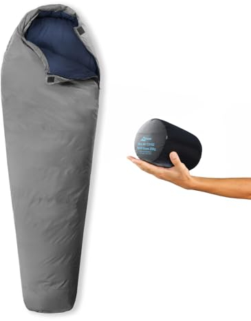 Litume Ultra Kompakt Daunen Schlafsack Für Sommer und 3 Jahreszeiten, 700+ Fill Power Daunen, Ultra Leicht Mumien, Tragbar, Wandern, Reisen, Camping, Rucksackreisen, Erwachsene, Outdoor(C2102)