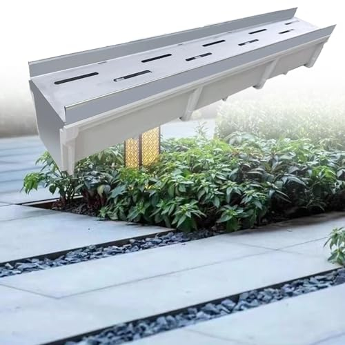Blazea Abflussrinne Aussen Hof-Abflussrinne für Kieselsteine, Regensteine, Dekoratives Grabenentwässerungssystem, Bodenablaufrinne für Rasen, Bauernhof, Garten, 1 m Lang(Size:25x20cm(9 7/8x7 7/8))