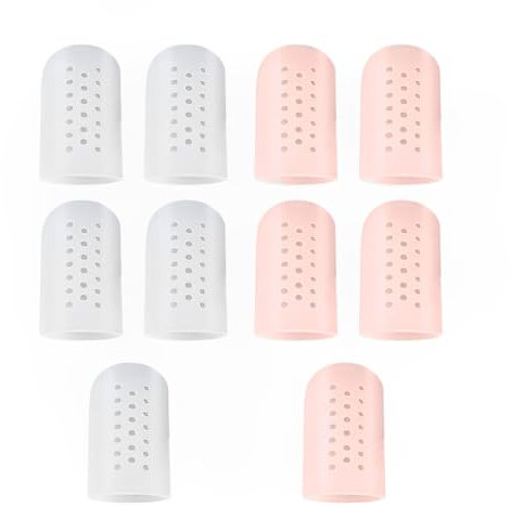 EOYVAIL Proteggidita，Protezione elastica per dita in silicone, protezione per alluce per vesciche, calli, perdita di unghie dei piedi, allevia il dolore da attrito (20 pezzi, bianco/pelle)