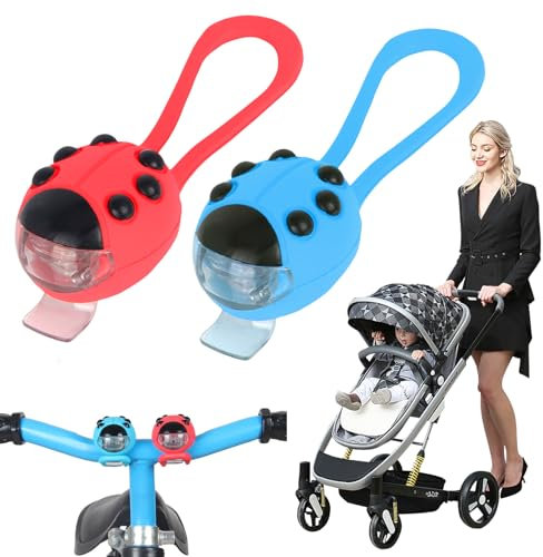 Sporgo 2 Stück LED Kinderwagen Licht: Wasserdichte Kinderwagenlicht LED Silikonleuchten Silikon Buggylicht, Mehrzweck Kinder Scooter Licht für Alle Kinderwagen, Kinderwagen Beleuchtung