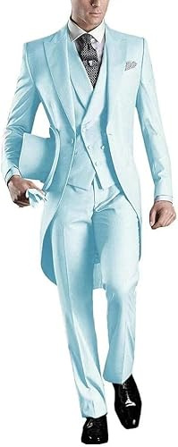 Herrkostymer Formell Elegant Kostymer För Män Passar 3 Delar Kavaj Väst Byxa Formell Topp Kavajslag En Knapp Bal Smoking Frack, Picture Color_h, L