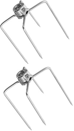GARIOUANS 2pezzi Forchetta Per Girarrosto in Aste Per Carne Per Barbecue Accessori Per Grigliate Robuste e Antiruggine Per Arrosti Utensili Per Grigliate Esterni