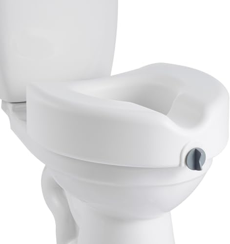 VEVOR Raised Toilet Seat, 350 lbs Capacity, 5-Inch Lift Height, Commode Elevated Toilet Seat Riser with Enlarged Opening for Seniors, Elderly, Handicap, Disabled, Adults, Fits Elongated & Round Bowl