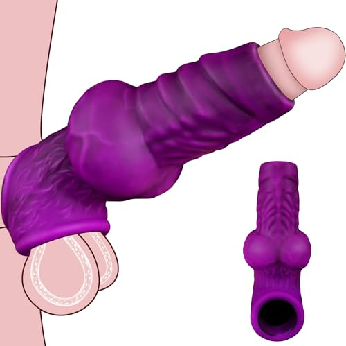Penishülle Penissleeve Penisverlängerung 16.5cm Penismanschette, Pension Vergrößerung dauerhaft Cock Sleeve Penis Extender mit Noppen Sex Spielzeuge für die Männer Paare