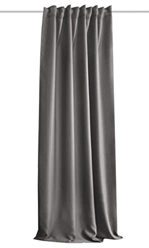 HOMEbasics | Cortina acústica Uni | ACUSTICO | Protección contra Ruido, Calor, frío y Corrientes de Aire + oscurecimiento | Gris | 160 x 135 cm