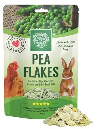 Small Pet Select - Pea Flakes, Naturally Dried Pea Flakes for Guinea Pigs, Chicken, Rabbits and other Small Pets 16oz (453g)