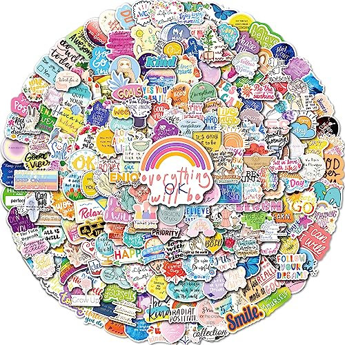 Inspirational Quote Stickers, 400Pcs Motivational Waterproof Sticker for Water Bottles Laptop Book Skateboard Phone, Positive Affirmation Decals for Teens Students Teachers Women