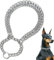 Voarge Hundehalskette aus rostfreiem Edelstahl, Kettenwürger zweireihig Chrom, ideal für kurzhaar Rassen,50cm