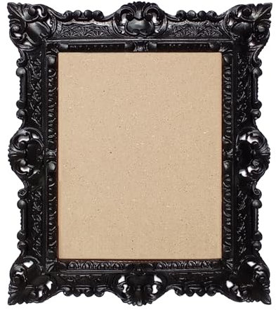 LIGUORO SHOP Cornice Rettangolare In Stile Barocco Veneziano Finto Vintage Shabby Chic cm 45x37 Per Foto Poster Stampe (Nero)