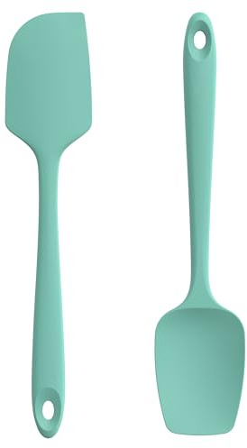 U-Taste Silikonspatel 2-delad Uppsättning 315℃ Värmebeständig (Aqua Sky) | Antihaft Flexibel Sömlös Degskrapa, Bakning Matlagning Silikon Sked Spatel med Nylonkärna för Blandning, Omrörning, Skrapning
