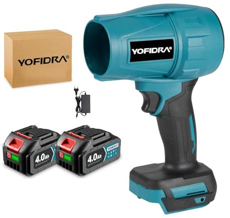 Yofidra Soplador de Hojas, 576 km/h Soplador Aspirador de Hojas, Soplador con 2 Baterías de 3,0 Ah, 28.000 RPM, Soplador de Hojas Eléctrico, Soplador a Batería para Burbujas Coches Hojas Nieve Polvo