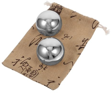 Happyyami Balones Masaje Mano Acero Inoxidable Duraderas Relajantes Ejercicio Fitness