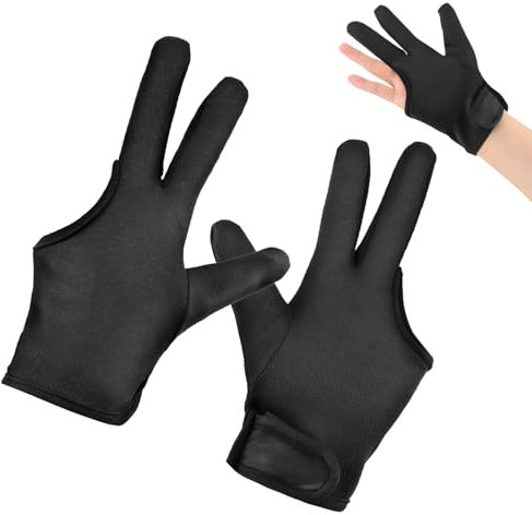 Ptwola Hitzebeständige Handschuhe für Das Haarstyling Professioneller Dreifinger Hitzeblockierung Lockenstäbe und Glätteisen Zubehör Schützt Sicher vor Verbrennungen (2 Stück)