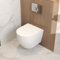 Toilette Murale WC Suspendu en Céramique, Toilette Suspendue Blanche Compacte à Fermeture Souple DV-1F0140-FR