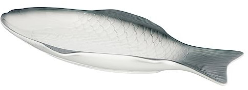 iplusmile Bandeja de peces Lámina plato decoración en forma de comida fuente de pescado bandeja de pescado de cerámica delicada bandeja de pescado bandeja para servir cerámica Dark Green