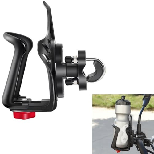 Naisfei Portabotellas para bicicleta, soporte para bebidas para moto, 55-78 mm, tamaño ajustable, soporte para botellas de agua para bicicleta, scooter, bicicleta eléctrica.