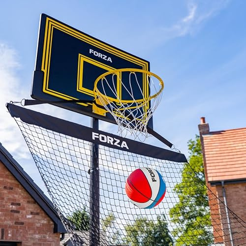 FORZA Red de retorno de baloncesto individual | Entrenador portátil de rebote de baloncesto para práctica de tiro individual, red duradera resistente a la intemperie con bolsa de transporte y bolsas