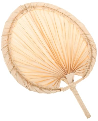 ifundom Abanico de Mano Tejido a Mano Estilo Chino 30x42 Cm Abanico de Hojas de Palma Natural Ventilador Portátil para Verano Boda y Decoración de Pared